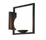 Aranela quadrada preto fosco com globo leitoso kellua cod. 6025 1E27 - Metal Domado