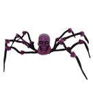 Aranha Caveira Pelucia Grande Hallowen Acende Olhos Som Movimento Festa Assustadora Susto Horror Perna Maleavel