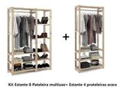 Arara C/8 Prateleira + Estante Estilo Cabideiro Com Prateleira Com Prateleira