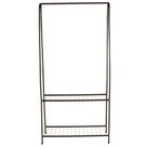 Arara Cabideiro Chão com 2 Prateleiras Preta 85cm