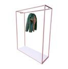 Arara Cabideiro U - Rose Gold + MDF Branco - 1 trava - 150x50x190h cm - CAB19015050RGOLDBCO1T
