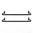 Arara De Roupas Cabideiro de Parede Fixa Preta Kit 2 und