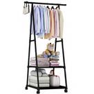 Arara de Roupas Cabideiro Sapateira Multifuncional Closet Prateleira Com Rodas Organização Casa