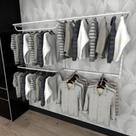 Arara de roupas closet quarto com 9 peças cremalheira 200x100 cm cor branco modelo clst1b189