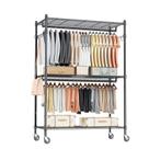 Arara de Roupas Homdox Ajustável 3 Níveis com Rodas 90x42x205cm