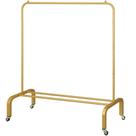 Arara de roupas JIUYOTREE 110 cm metálica com rodízios dourada