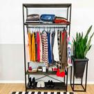 Arara de Roupas Middle Style Industrial Ample Tabaco e Preto