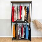 Arara de Roupas Twice Style Industrial Ample Tabaco e Preto