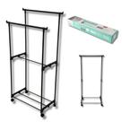 Arara Dupla Cabideiro Top Closet Plástico E Ferro Clink 5KG
