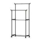 Arara Dupla Com Roda Cabideiro Closet Organizador 5kg