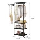 Arara Sapateira metal Rack 3 Prateleiras Organizador vertical de Roupa Multiuso e Cabideiro casa quarto Closet