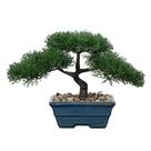 Árbol Bonsái Artificial de Enebro con Maceta de Cerámica Azul