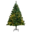 Árbol de Navidad Artificial Plegable vidaXL con 300 LED Blancos Cálidos
