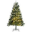Árbol de Navidad Artificial Plegable vidaXL con Nieve Escarchada 1.8 m