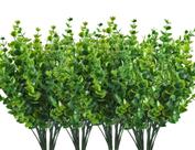 Arbustos artificiais CATTREE, folhas de eucalipto 36 cm, 8 unidades