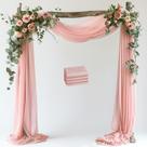 Arco de Casamento Wokceer com Tecido Drapeado Blush - 8,7m x 6m
