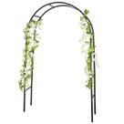 Arco de jardim de metal RUBFAC 239 cm de altura preto ao ar livre