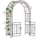 Arco de Jardim Giantex 213x58x134 cm em Metal com Portão, Resistente à Ferrugem Arco de Jardim Giantex 213x58x134 cm em Metal com Portão, Resistente à Ferrugem