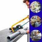 Arco de serra 300mm com estrutura reforçada, garantindo corte preciso e eficiente em metais e plásticos.