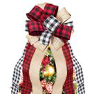 Arco decorativo xadrez Svnntaa Buffalo com chapéu de árvore de Natal Arco decorativo xadrez Svnntaa Buffalo com chapéu de árvore de Natal