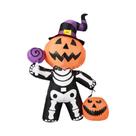 Arco Inflável De Caveira Fantasma De Halloween Com Luz LED, Decoração De Abóbora Para Jardim E Arco Inflável De Caveira Fantasma De Halloween Com Luz LED, Decoração De Abóbora Para Jardim E