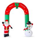 Arco Inflável Papai Noel Boneco Enfeite Decoração Natalina 2,40m 127v