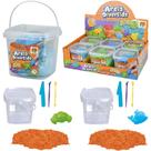 areia de modelar divertida 250g com molde fundo do mar + 3 acessorios no balde - DM BRASIL