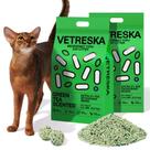 Areia higiênica para gatos VETRESKA de tofu com aroma de chá verde 5 kg