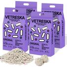 Areia sanitária de tofu VETRESKA, descartável no vaso, 10 kg, 4 sacos