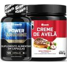 Arginina Pura 120 Caps + Creme Avelã Fit 500g Growth