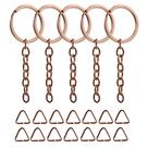 Argola 32mm Rose Gold e Elo 8mm Para Chaveiro 10 Unidades