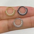 ARGOLA AÇO CAMMY CLICKER - Dourado, Preto e Rosé com Zircônias