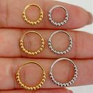 Argola aço cirúrgico little balls clicker dourado 1mm