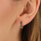 Argola Blue Shine com Zircônias Negras e Douradas