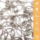 Argola Chaveiro Metal Níquel 25mm 100pçs com Corrente 150g