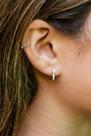 Argola Click Coração com zirconia. Em prata 925 legitima