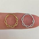 Argola clicker em aço dourado com elos - 1,2mm Argola clicker em aço dourado com elos - 1,2mm
