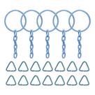 Argola Com Corrente Artesanato Chaveiro 23mm + Triangulo Elo Azul Bebe 200 Uni Cada