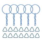 Argola Com Corrente Para Chaveiro 23mm Azul Bebê Com 500 Unidades