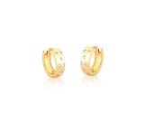 Argola com pontos de zircônias cristais banhada a ouro - 1,5 cm diâmetro