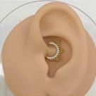 Argola de aço cirúrgico descky clicker com zircônias cristal - 1,2mm