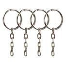 Argola De Chaveiro Com Corrente 20mm 100 Peças Prata