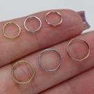 Argola de ouro 18k para nariz com torção - amarelo, branco e rosé