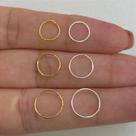 Argola de prata 925 para nariz com torção - 0,7mm