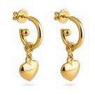 Argola de Tarraxa Coração Banhada Ouro 18K Hipoalergênico