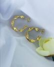 Argola desing ondulado banhado ouro 18k
