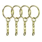 Argola Dourada Metálica Com Corrente Tamanho 23mm Chaveiro