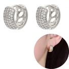 Argola Feminina Argolinha Cravejada Banho Ouro 18k Rodio Branco Semi Joia