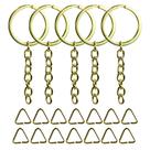 Argola Italiana Dourada 32mm + Triângulos 8mm Dourado 20 Unidades