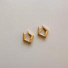 Argola losango banhada em ouro 18k
